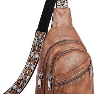 Sling Bag for Women Crossbody Bags Purse for Women Vegan Leather Fanny Pack with